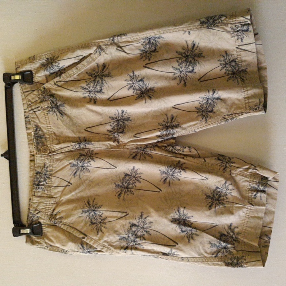 Rustic Blue Palm Tree Print Shorts
